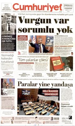 Cumhuriyet Gazetesi Manşetleri
