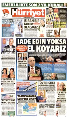 Hürriyet Gazetesi Manşetleri