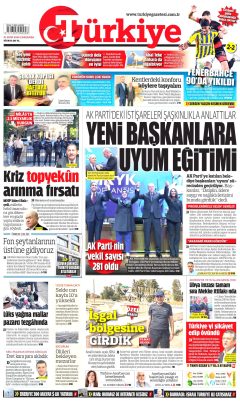 Türkiye Gazetesi Gazetesi Manşetleri