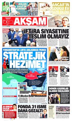 Akşam Gazetesi Manşetleri
