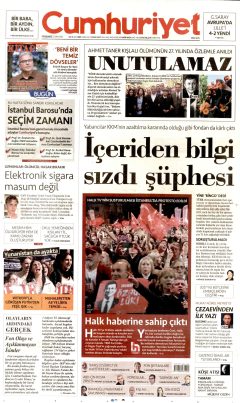 Cumhuriyet Gazetesi Manşetleri