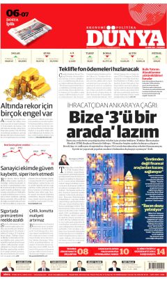 Dünya Gazetesi Manşetleri