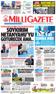 Milli Gazete Gazetesi Manşetleri