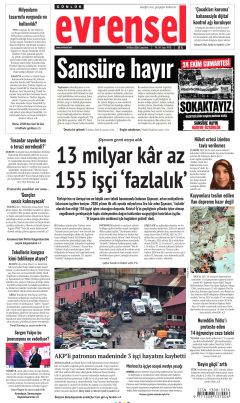 Evrensel Gazetesi Manşetleri