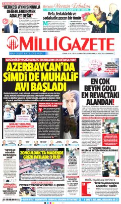 Milli Gazete Gazetesi Manşetleri