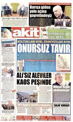 Yeni Akit Gazetesi Manşetleri