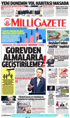 Milli Gazete Gazetesi Manşetleri