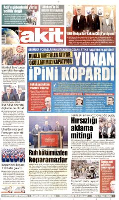 Yeni Akit Gazetesi Manşetleri