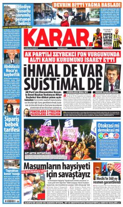Karar Gazetesi Manşetleri
