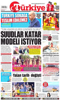 Türkiye Gazetesi Gazetesi Manşetleri