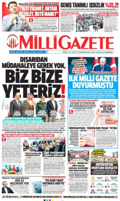 Milli Gazete Gazetesi Manşetleri