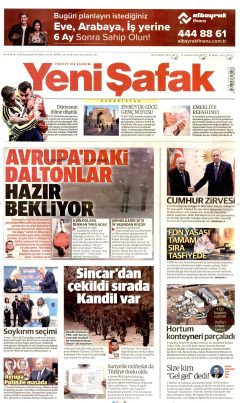 Yeni Şafak Gazetesi Manşetleri